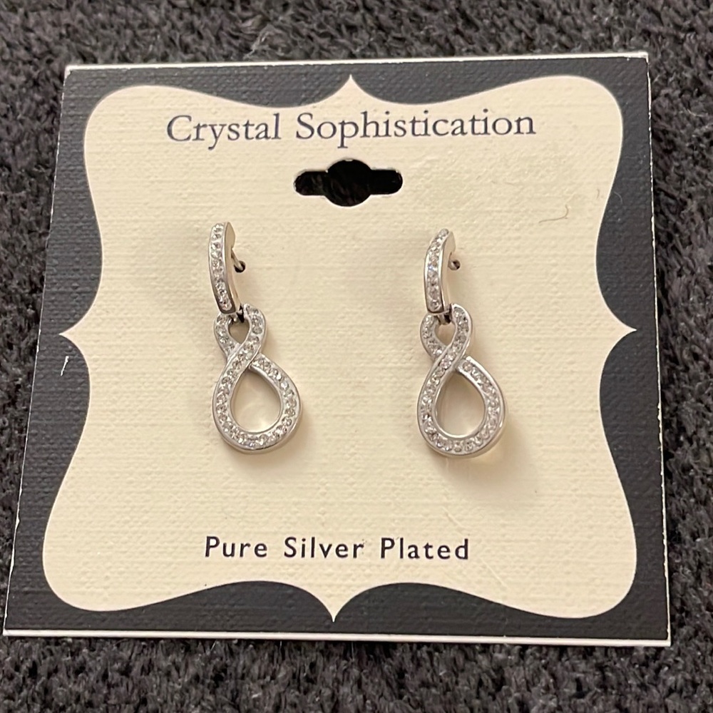 New Crystal Sophistication Earrings Pure Silver Plated H21
